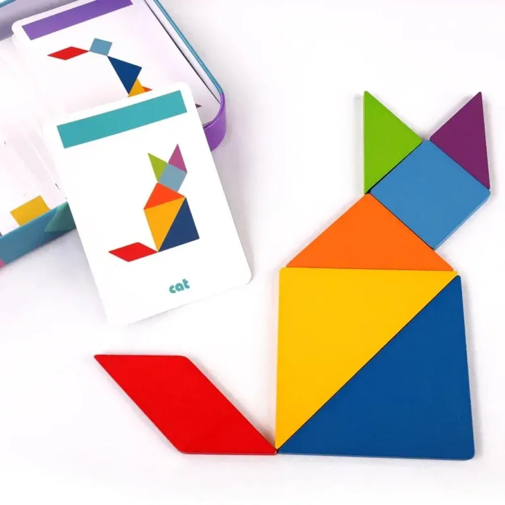 Children’s Wooden Colorful Tangram Jigsaw Puzzle