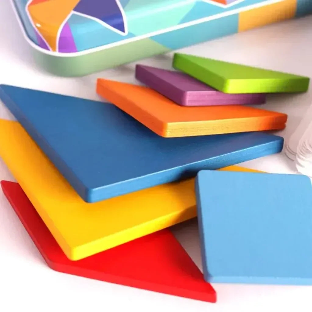 Children’s Wooden Colorful Tangram Jigsaw Puzzle