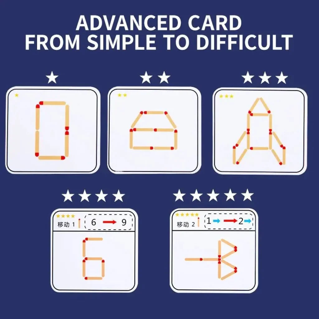 Children’s Wooden Match Game Stick Geometric Logic Thinking