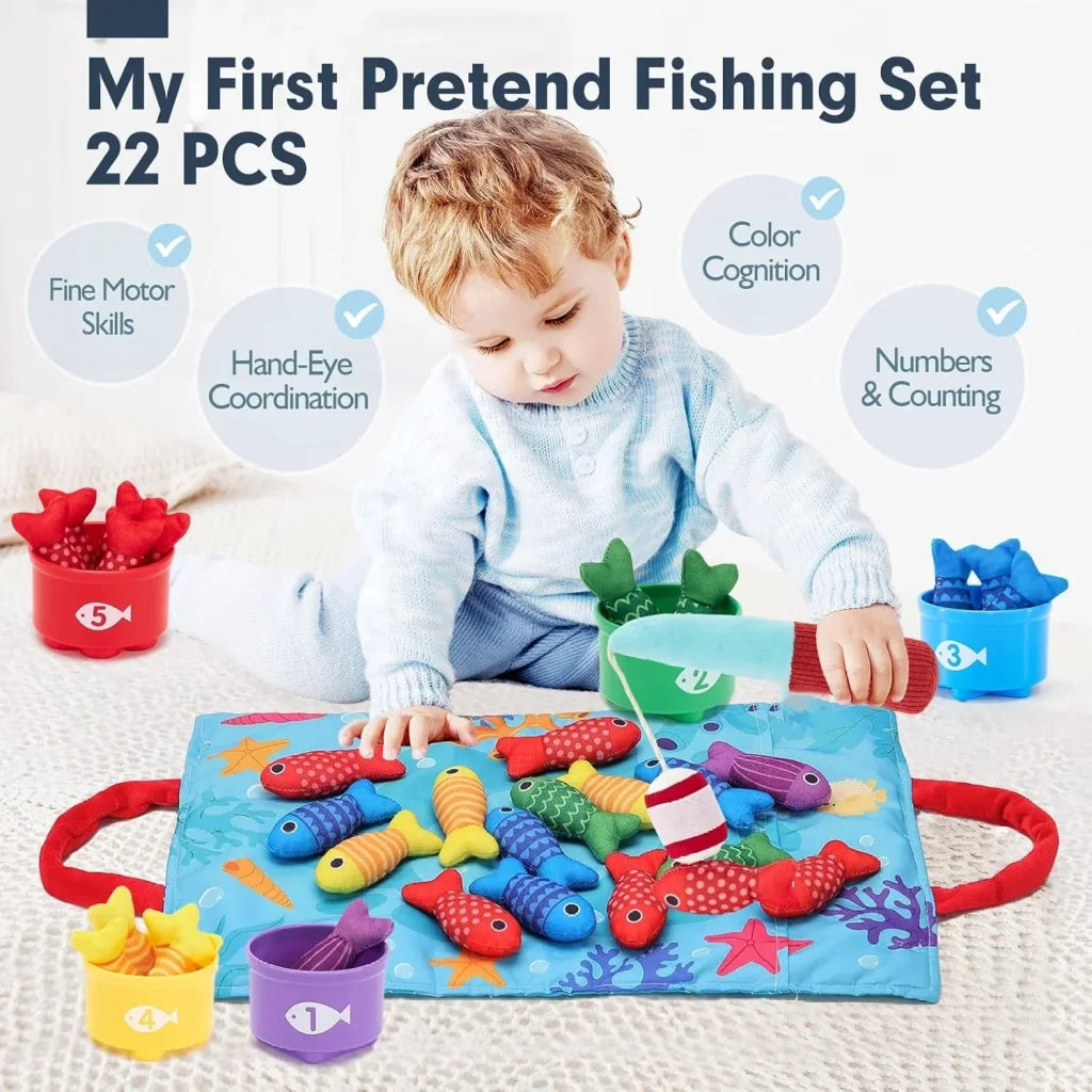 Cloth Fishing Game with Stacking Cups