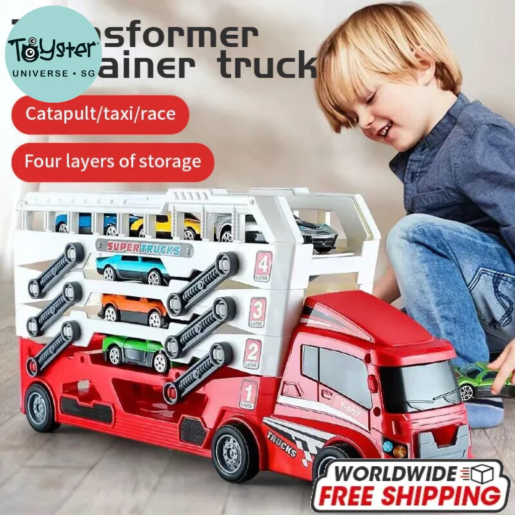 Container Truck (6 Alloy Pull Back Car)