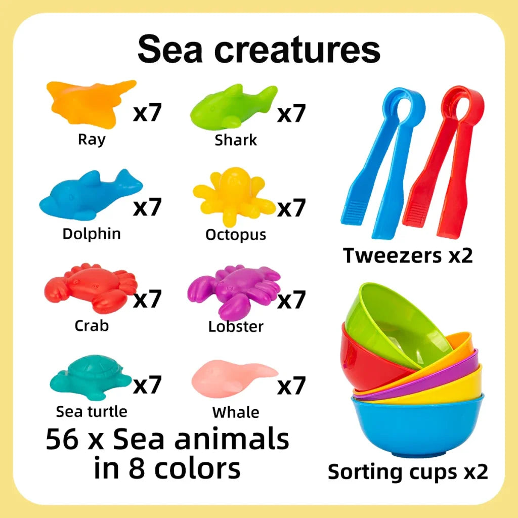 Counting and Sorting Animal Toys - Sea creatures
