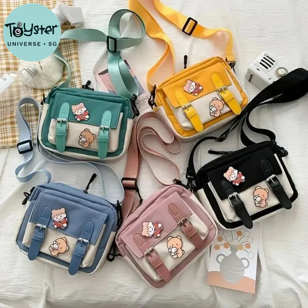 Crossbody Canvas Bag For Girls Student