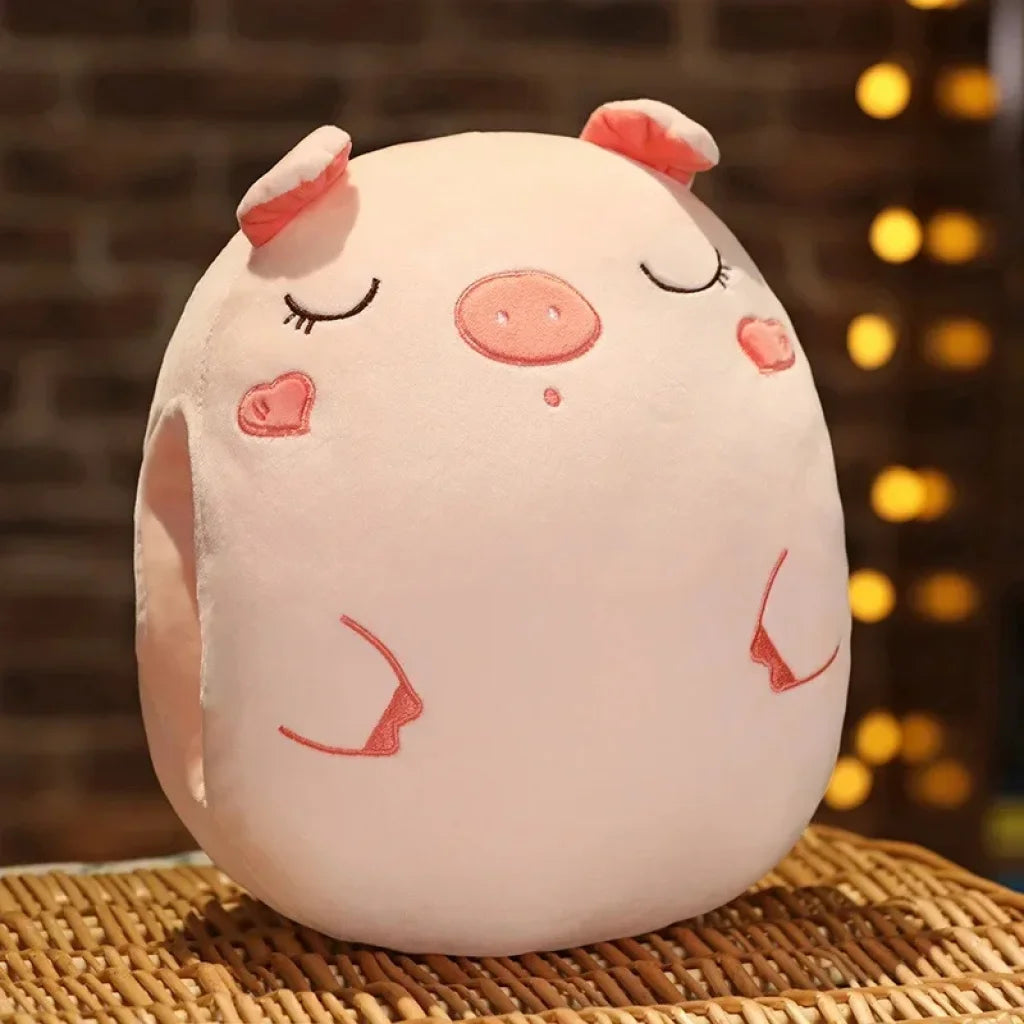 Cute Animals Hand Warmer Pillow Plush Toy - Pink Pig +30 * 25cm