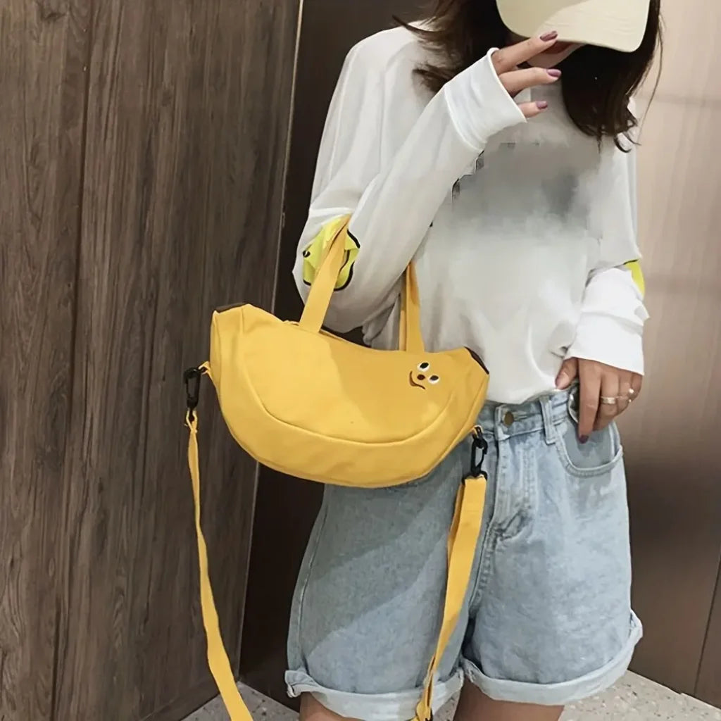 Cute Banana Shoulder Hand-Held Canvas Bag