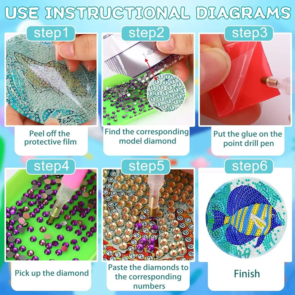 Diamond Art Painting Coasters With Holder