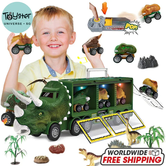 Dinosaur Container Storage Pull Back Vehicles