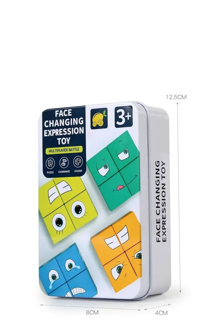 Face-Changing Rubik Cube Building Blocks