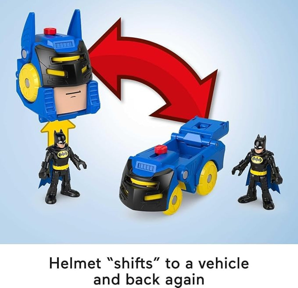 Fisher Price Imx Dc Head Shifters Batman Figure And Batmobile Transforming Vehicle
