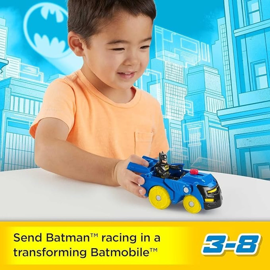 Fisher Price Imx Dc Head Shifters Batman Figure And Batmobile Transforming Vehicle