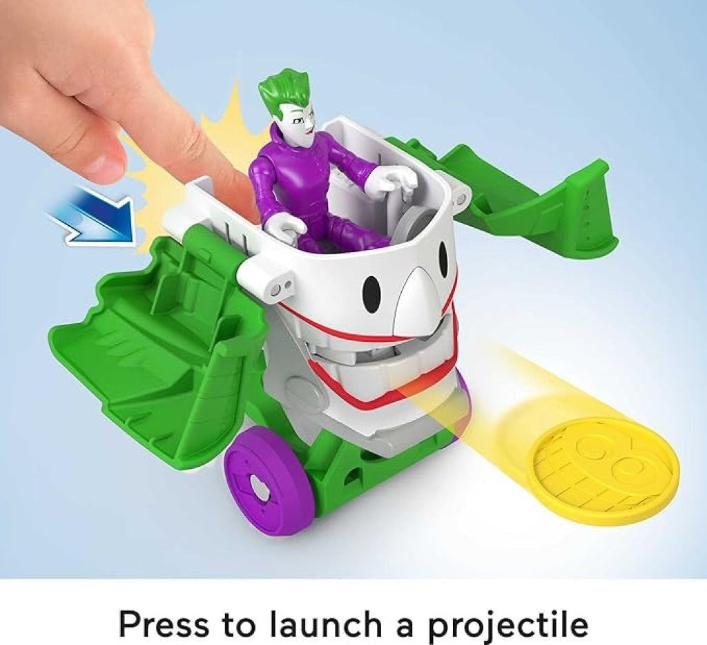Fisher Price Imx Dc Head Shifters Joker Figure And Laff Mobile Transforming Vehicle