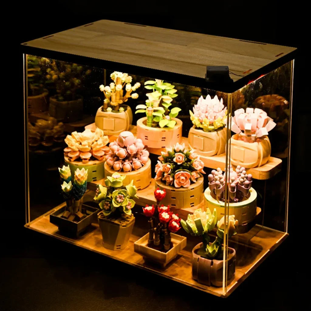 Flower Building Blocks Toys Succulent Potted Diy Plants