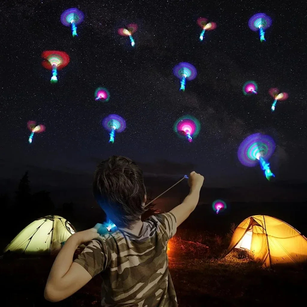 Flying Toy Led Light Toys Party Fun Gifts Rubber Band Catapult