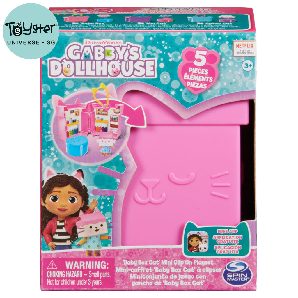 Gabby’s Dollhouse Baby Box Cat Mini Clip On Playset