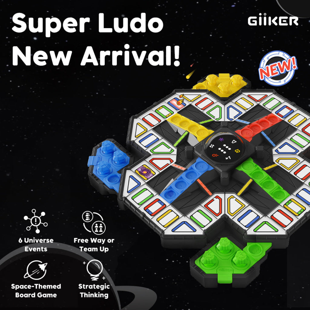 GiiKER Super Ludo - Space-Themed Electronic Ludo Board Game with Digital Dice - Board Games