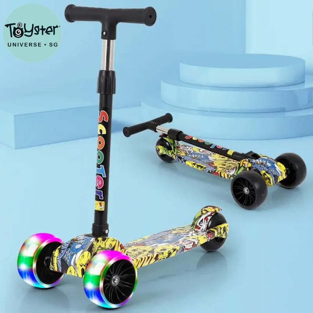 Graffiti Scooter Three Wheels Light-Up