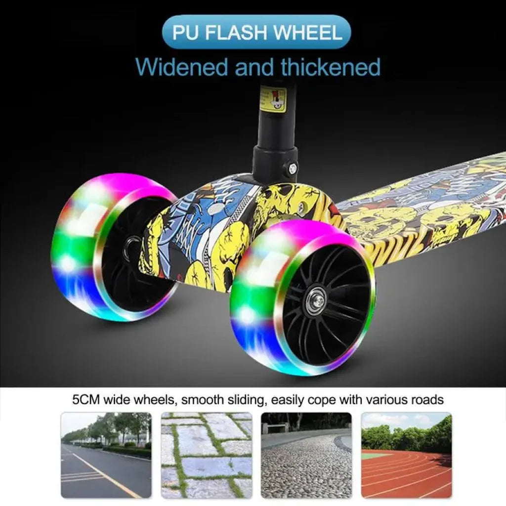 Graffiti Scooter Three Wheels Light-Up