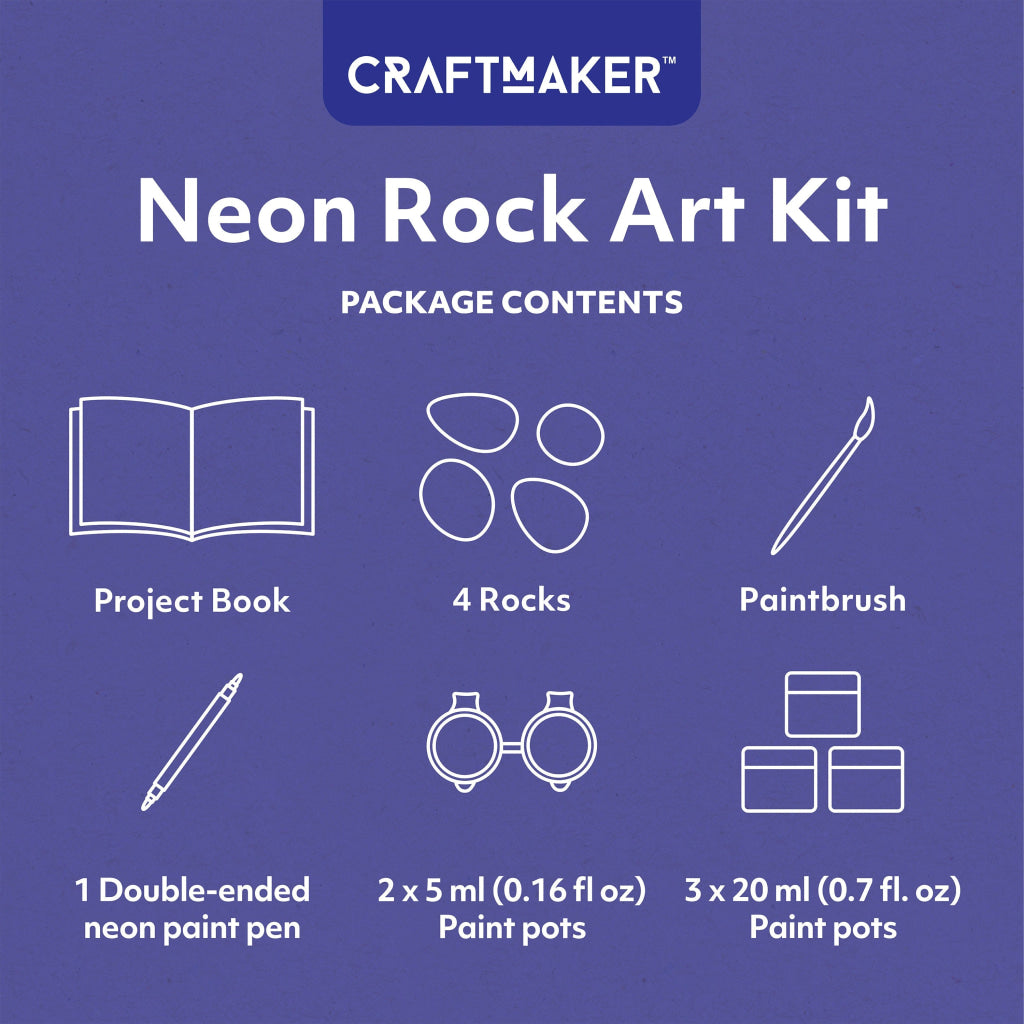 Hinkler Craft Maker Neon Rock Art Kit Hinkler