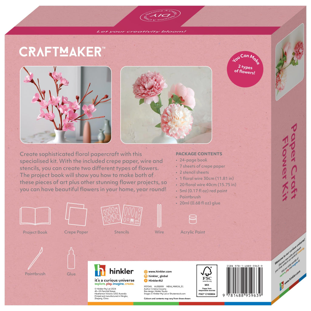 Hinkler Craft Maker Paper Flowers Kit Craft Maker