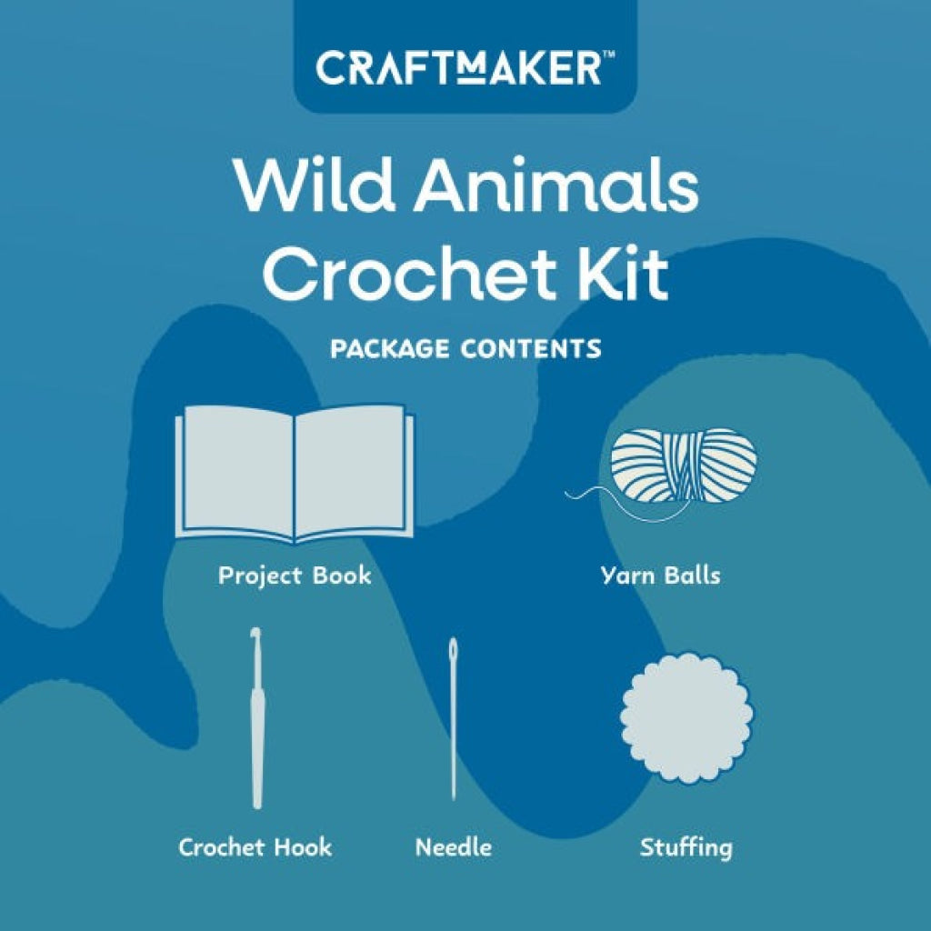 Hinkler Craft Maker Wild Animals Crochet Kit CRAFT MAKER