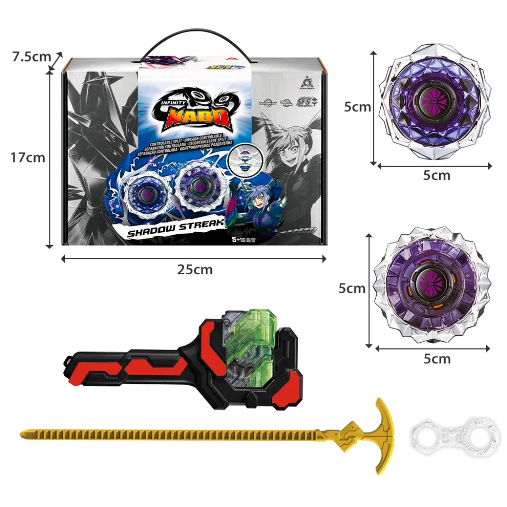 Infinity Nado 3 Original Crack Series 2 In1 Split Transforming Metal Gyro Battle Spinning Top