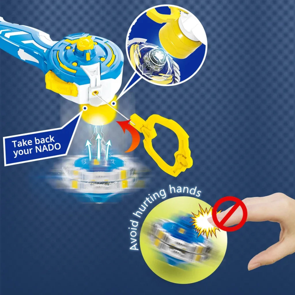 Infinity Nado 5 Advanced Stacking Battle Pack Dual Metal Rings Spinning Top Toy With Magnetic