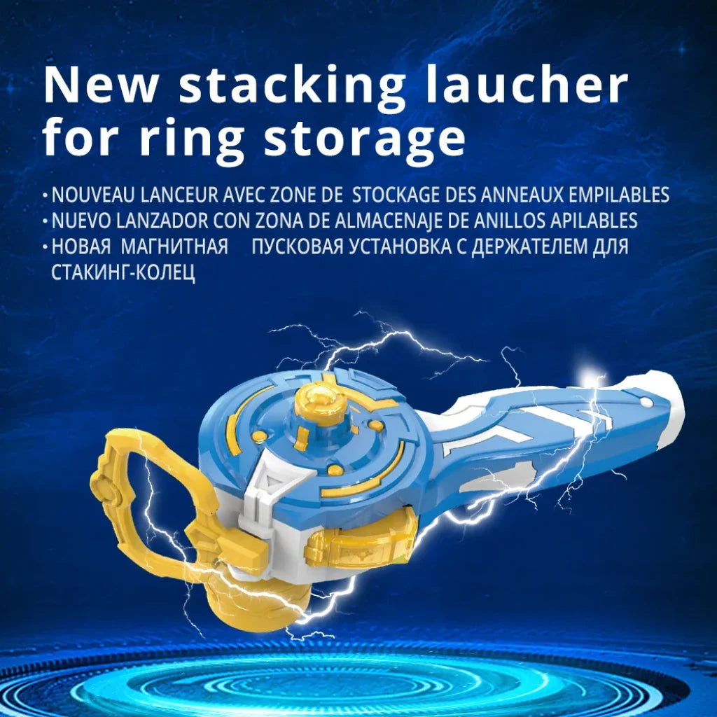 Infinity Nado 5 Advanced Stacking Battle Pack Dual Metal Rings Spinning Top Toy With Magnetic