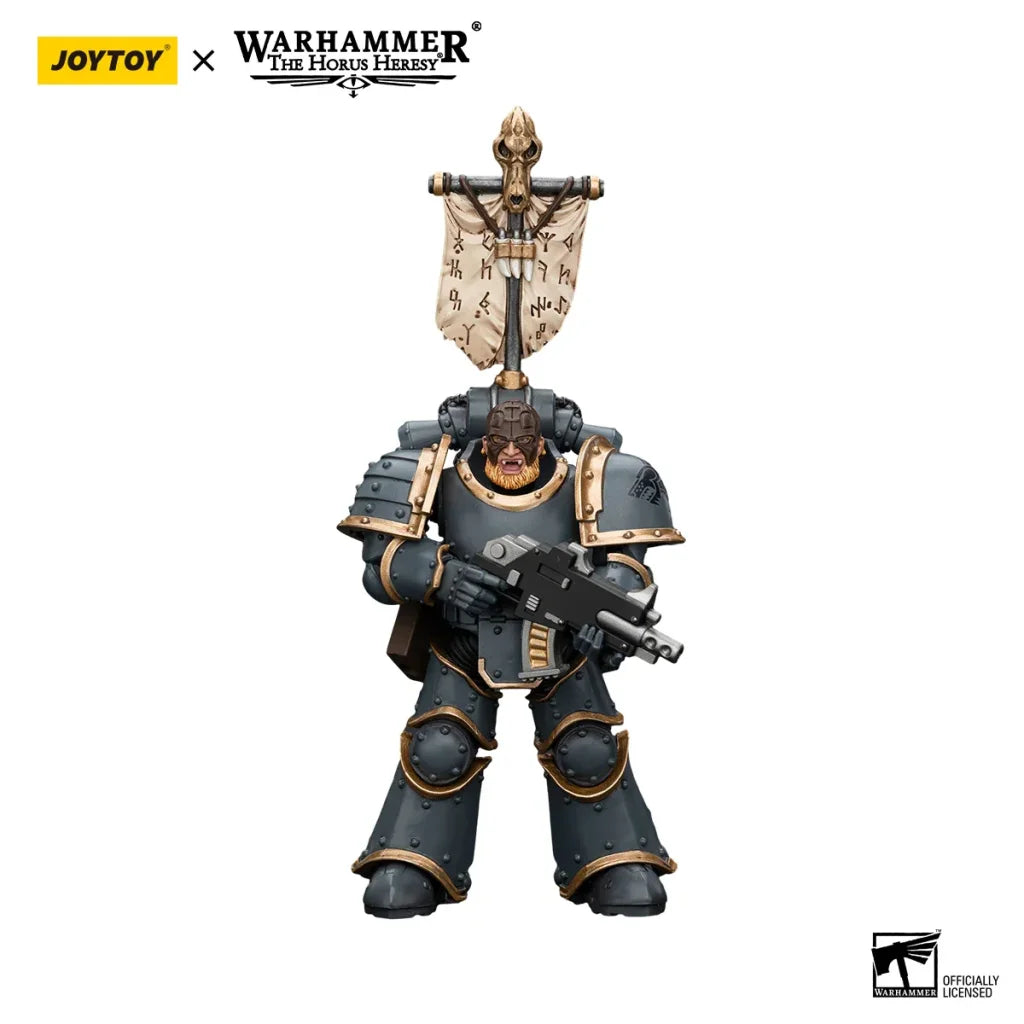 JOYTOY Warhammer 40k 1/18 Action Figures Anime 12cm Space Wolves Grey Slayer Pack - Legion Vexilla / 12cm
