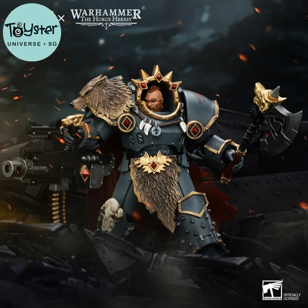 JOYTOY Warhammer 40k 1/18 Action Figures Space Wolves Hvarl Red-Blade - Red-Blade / 14.2cm
