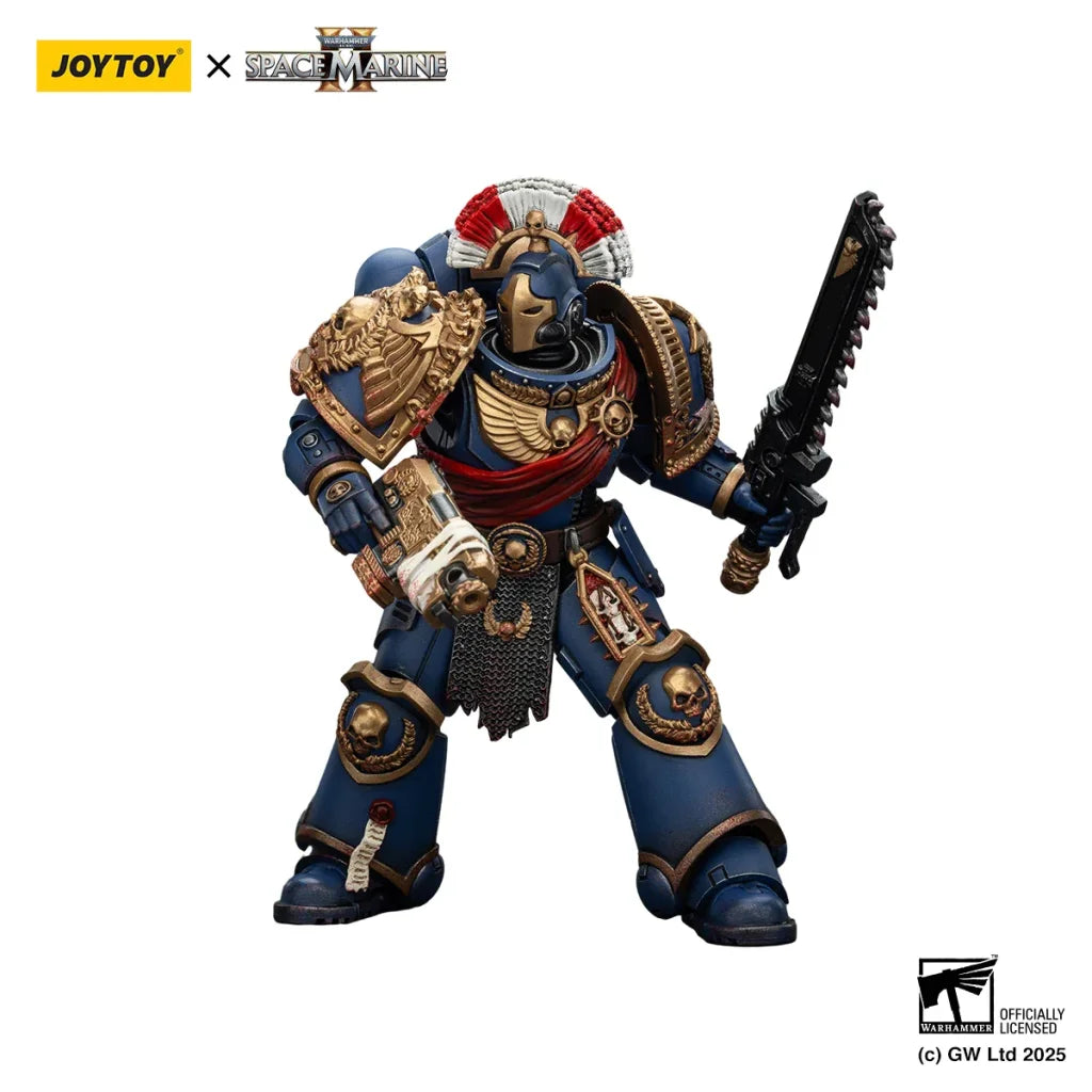 JOYTOY Warhammer 40k 1/18 Action Figures Ultramarines Relic Secundus Armour with Artificer bolt rifle chainsword and
