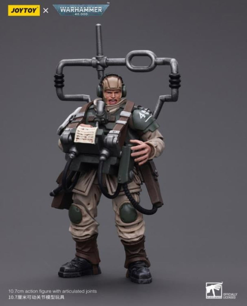 Joytoy Warhammer 40K Astra Militarum Cadian Command Squad Veteran With Master Vox Jt7912 Warhammer