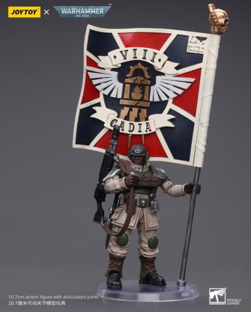 Joytoy Warhammer 40K Astra Militarum Commander Squad Veteran With Regimental Standard Jt7929