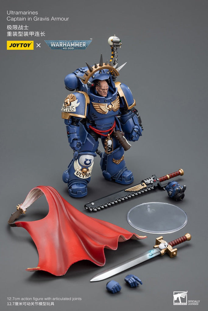 Joytoy Warhammer 40K Ultramarines Captain In Gravis Armour Jt7745 Warhammer