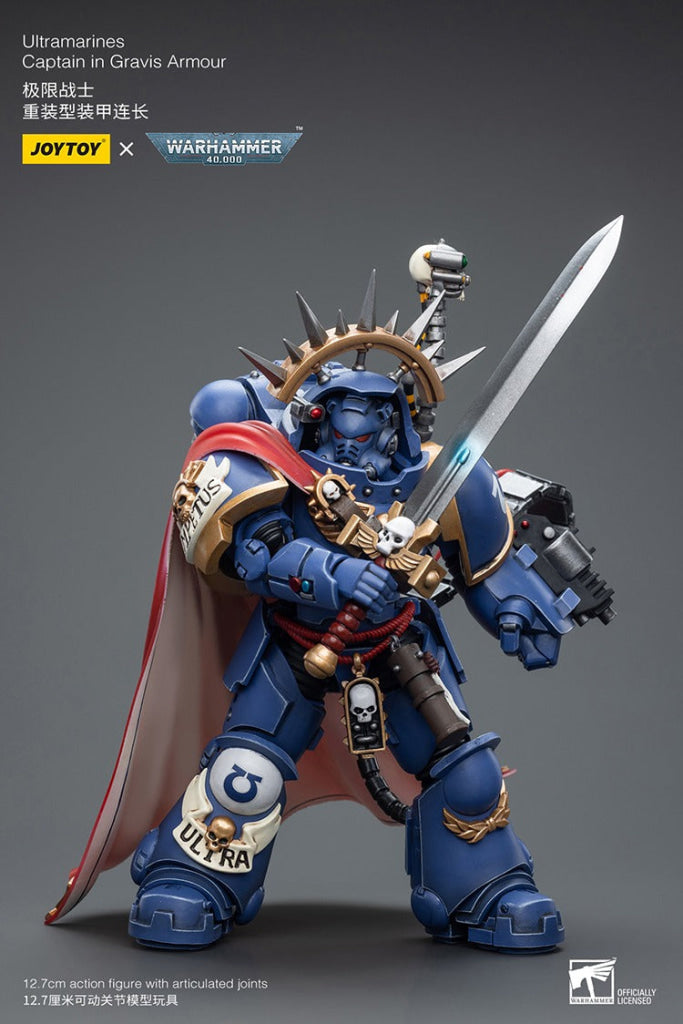 Joytoy Warhammer 40K Ultramarines Captain In Gravis Armour Jt7745 Warhammer