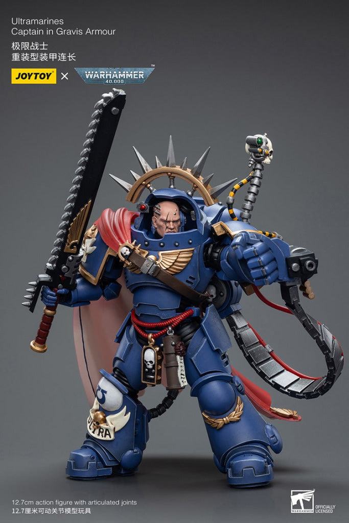 Joytoy Warhammer 40K Ultramarines Captain In Gravis Armour Jt7745 Warhammer