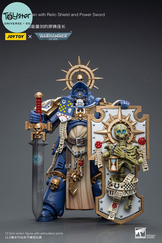 Joytoy Warhammer 40K Ultramarines Primaris Captain With Relic Shield And Power Sword Jt6465