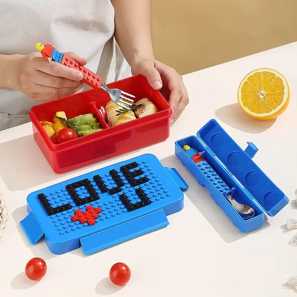 Kids Brick Lunch Box Building Blocks Set