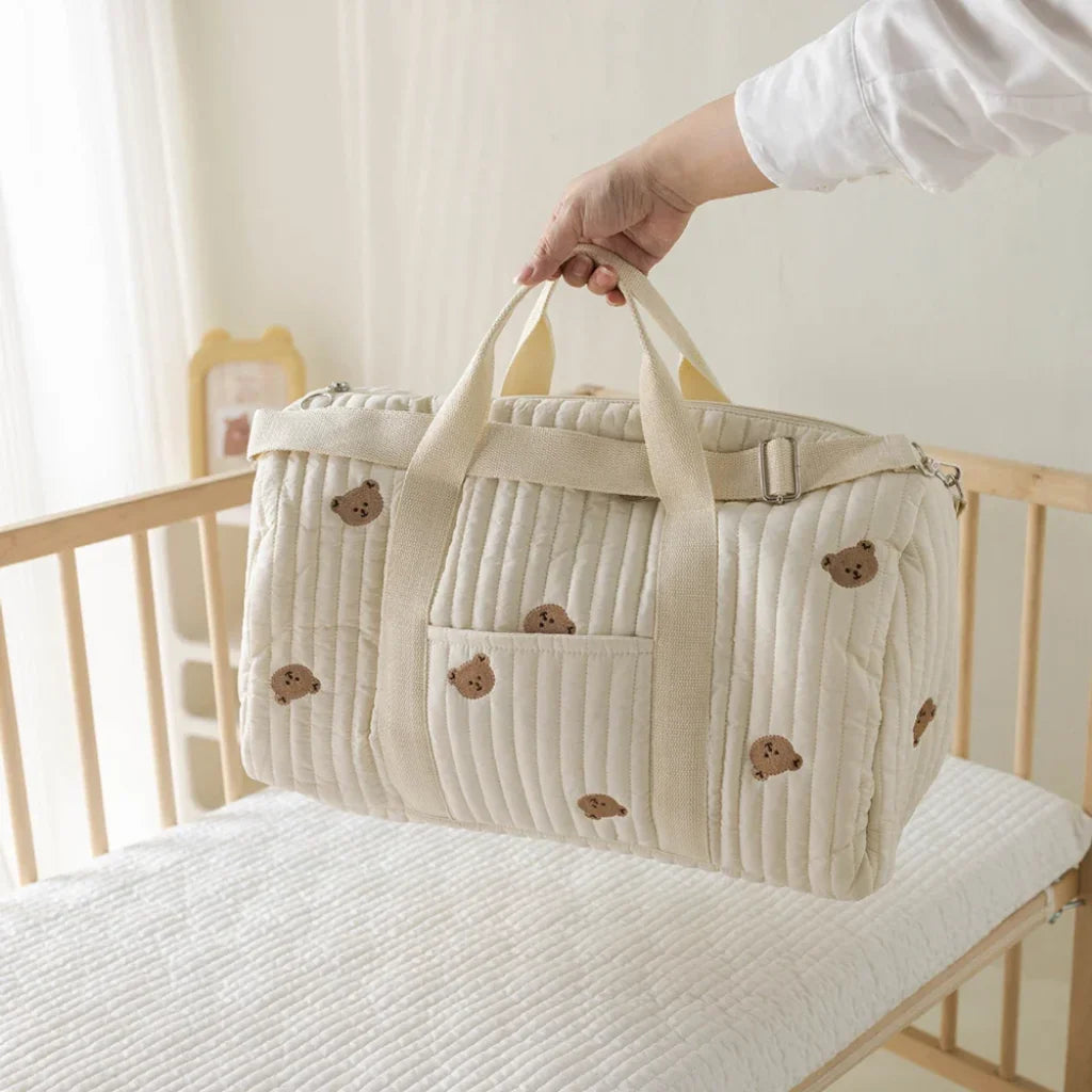 Little Bear Embroidered Handheld Shoulder Bag