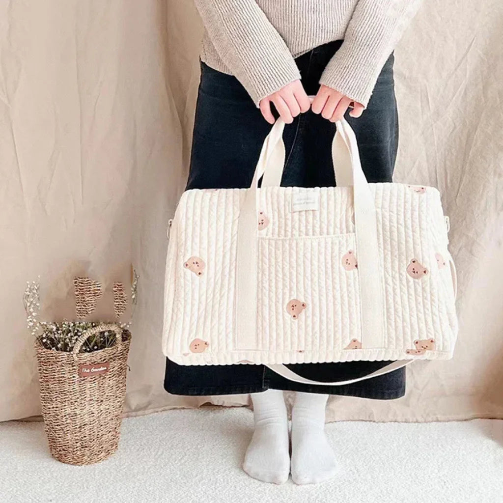 Little Bear Embroidered Handheld Shoulder Bag