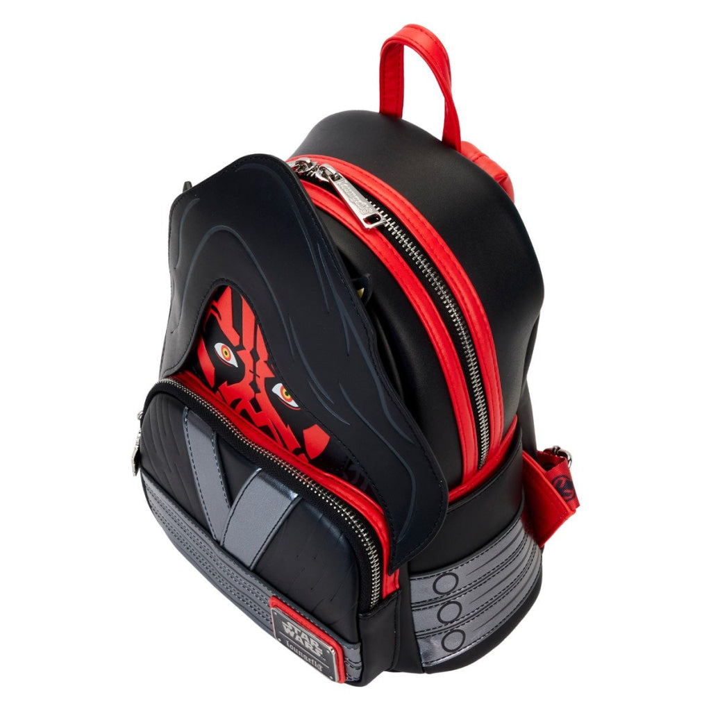 Loungefly Star Wars Phantom Menace 25TH Darth Maul Detachable Hood Cosplay Mini Backpack - Loungefly