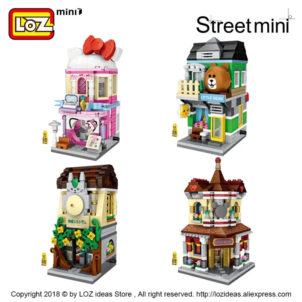Loz Mini Block Street City 3D Building Blocks House Cartoon Shop