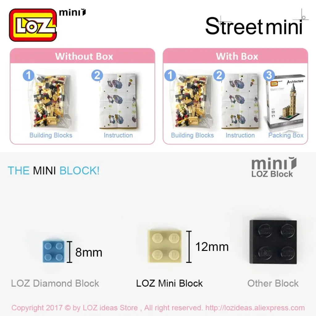 Loz Mini Block Street City 3D Building Blocks House Cartoon Shop