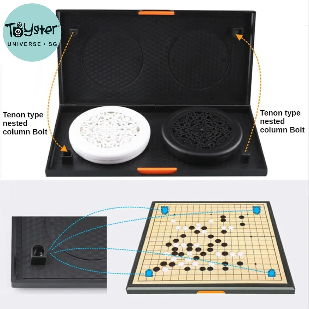 Magnetic Go Game Foldable Weiqi Acrylic Black White Chess Set