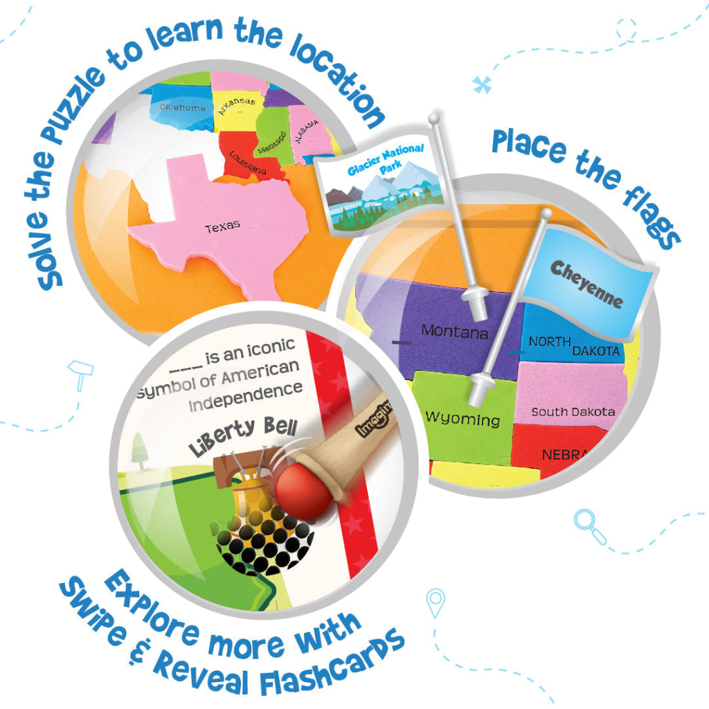 Mapology USA with Flags Puzzle & Flashcards - Mapology