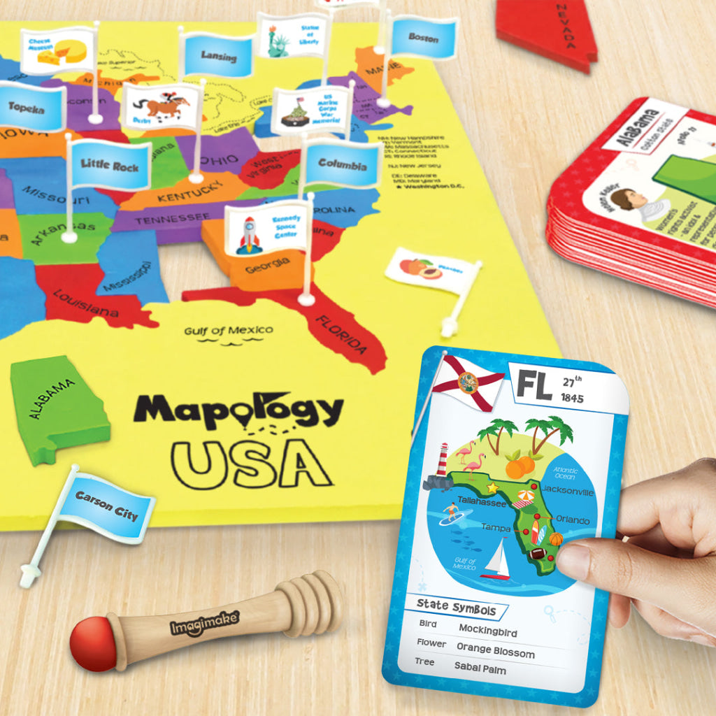 Mapology USA with Flags Puzzle & Flashcards - Mapology