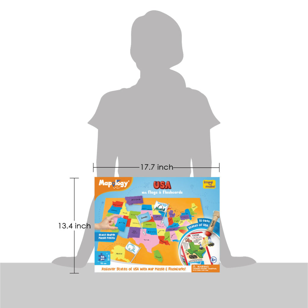 Mapology USA with Flags Puzzle & Flashcards - Mapology