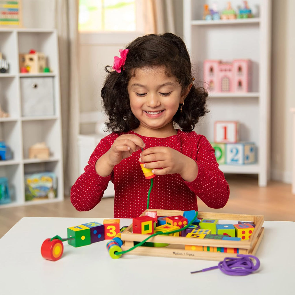 Melissa & Doug 3775 Deluxe Wooden Lacing Beads - Educational Activity With 27 And 2 Laces