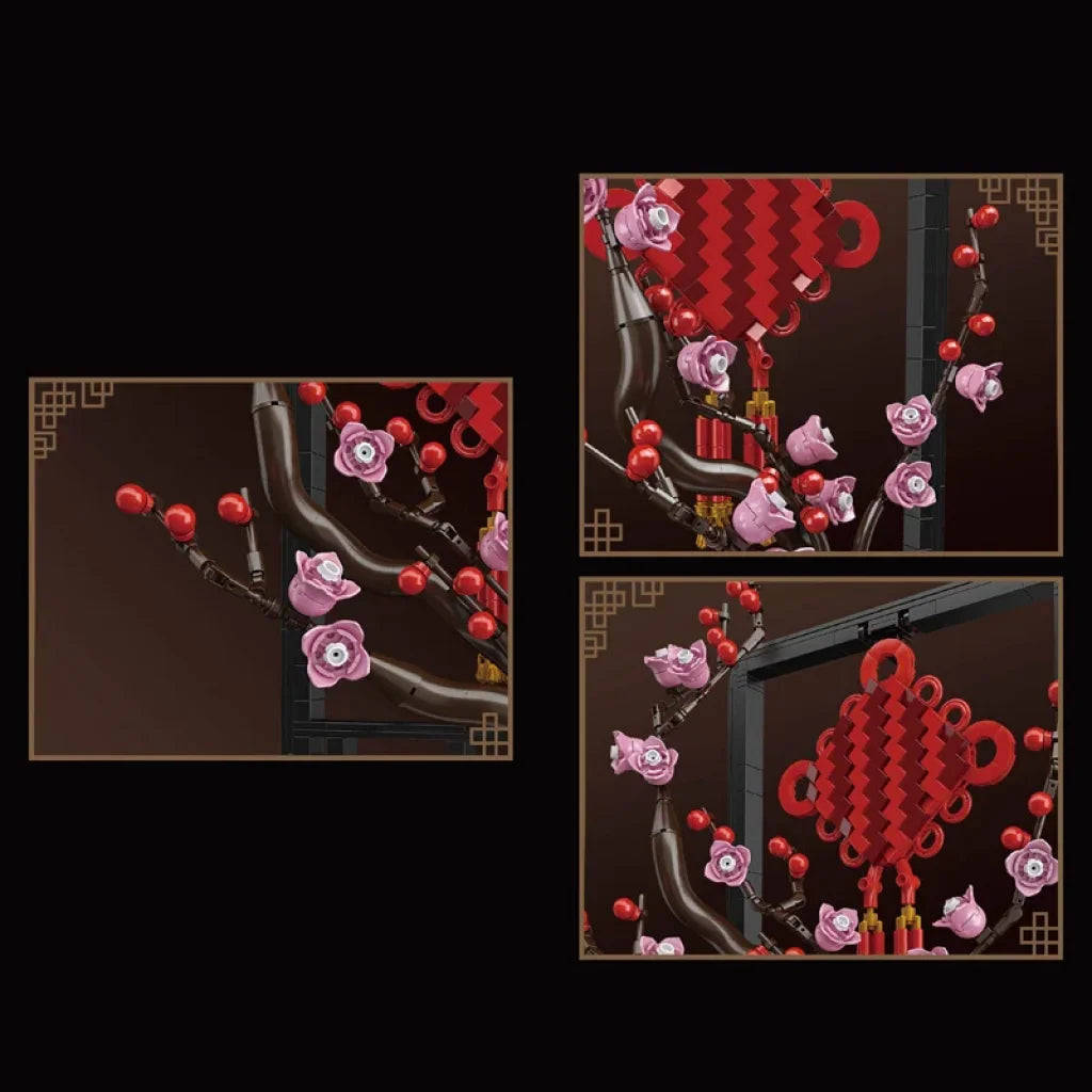 Mould King 10014 Flower Bouquet Building Block The Plum Blossom With Vase Mould King