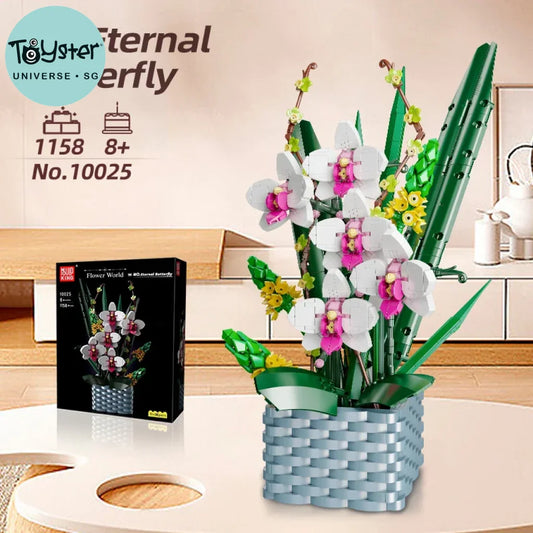 Mould King 10025 Flowers Bouquet Building Blocks Butterfly Orchid