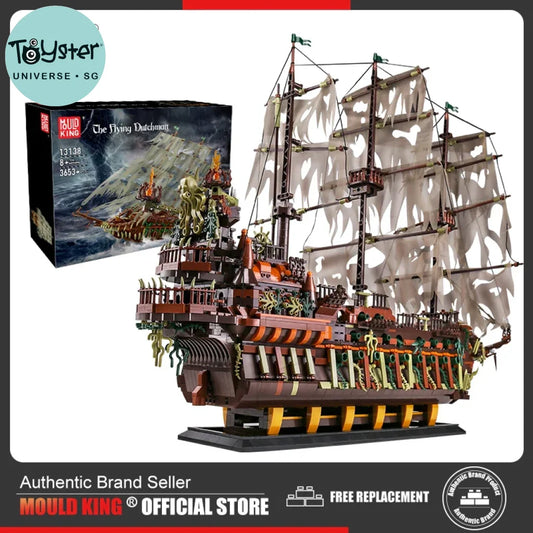 Mould King 13138 Pirate Ship Building Blocks Flying Dutchmans Boat